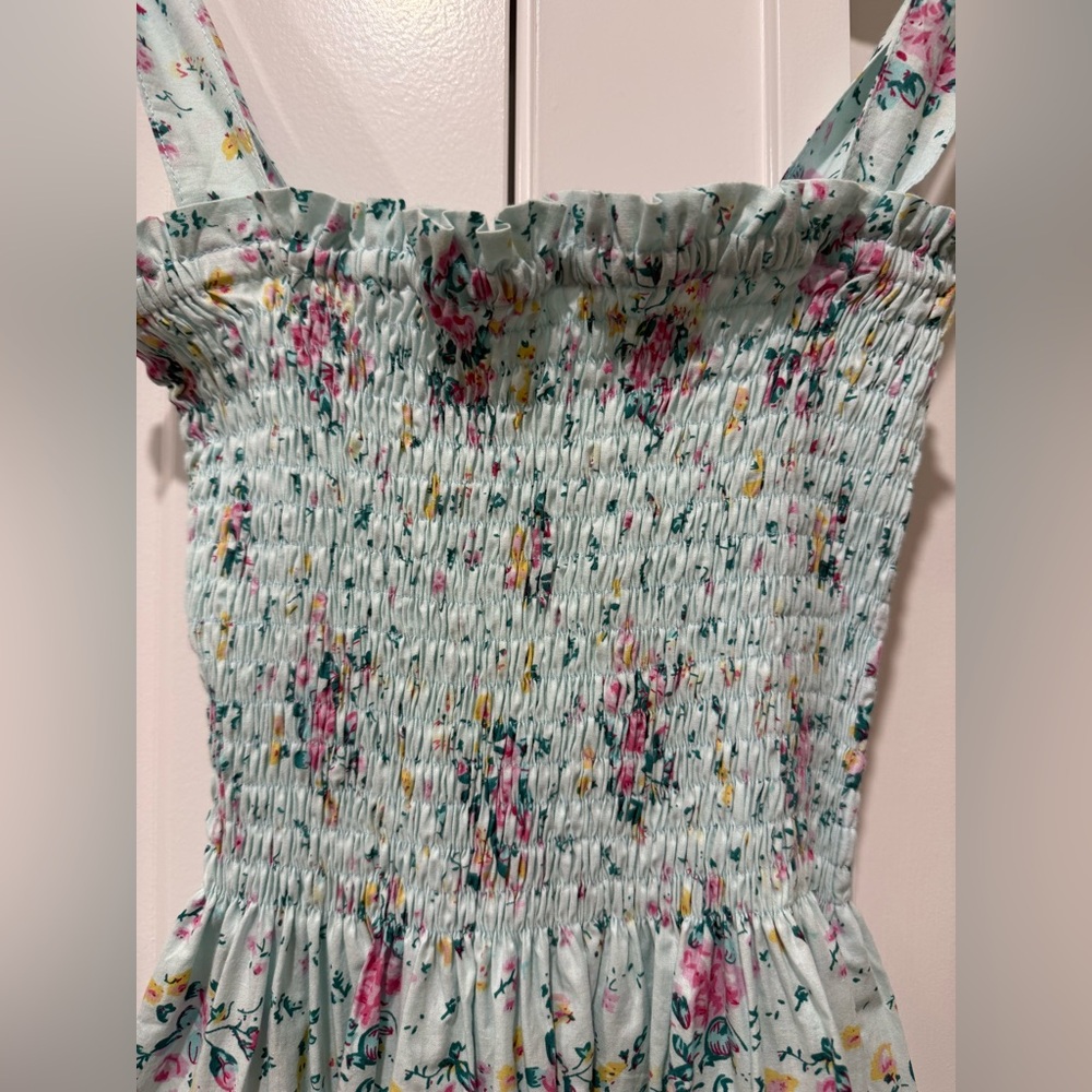 *NWT CB POSITANO Floral Smocked Mini Dress with Ruffle Straps - Picture 4 of 8